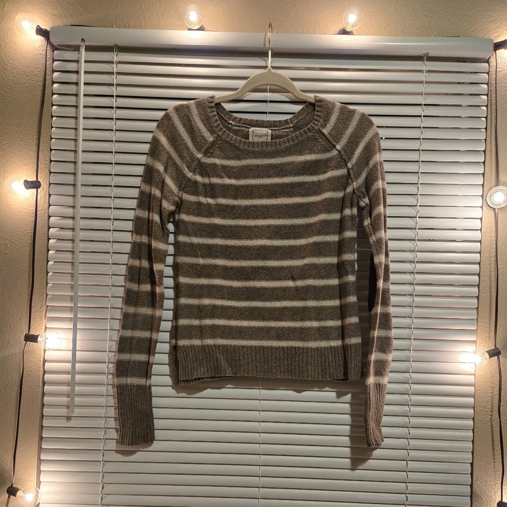 Striped Brown and Cream Women's Sweater